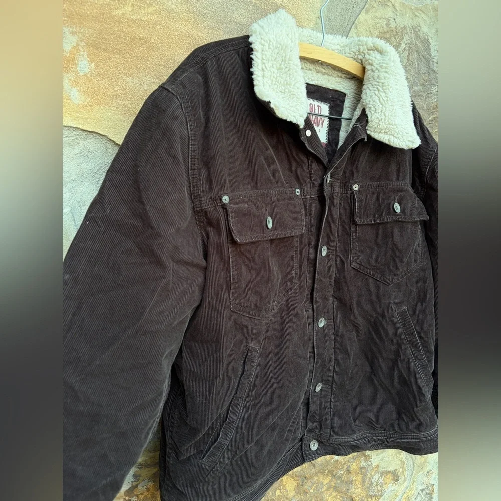 Vintage Old Navy Y2K Corduroy Sherpa Chore Farm Work Jacket Coat Gorpcore - Picture 4 of 9